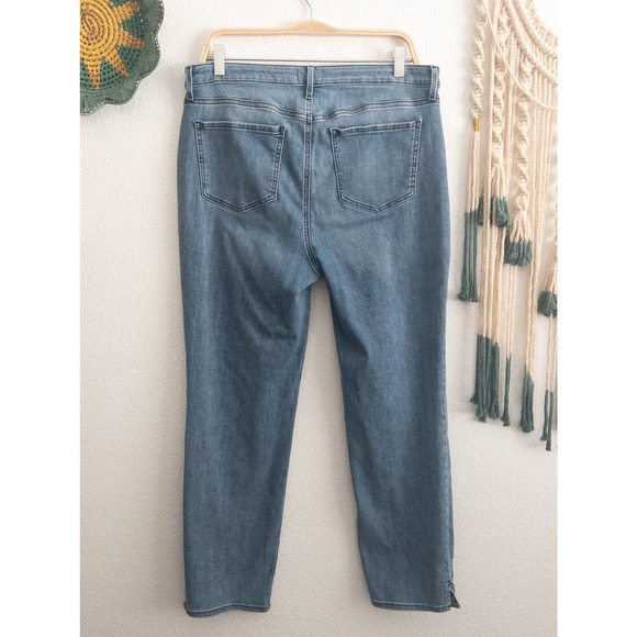 Nydj Curves 360 Slim Straight Blue Denim Jeans 12 - Picture 8 of 11